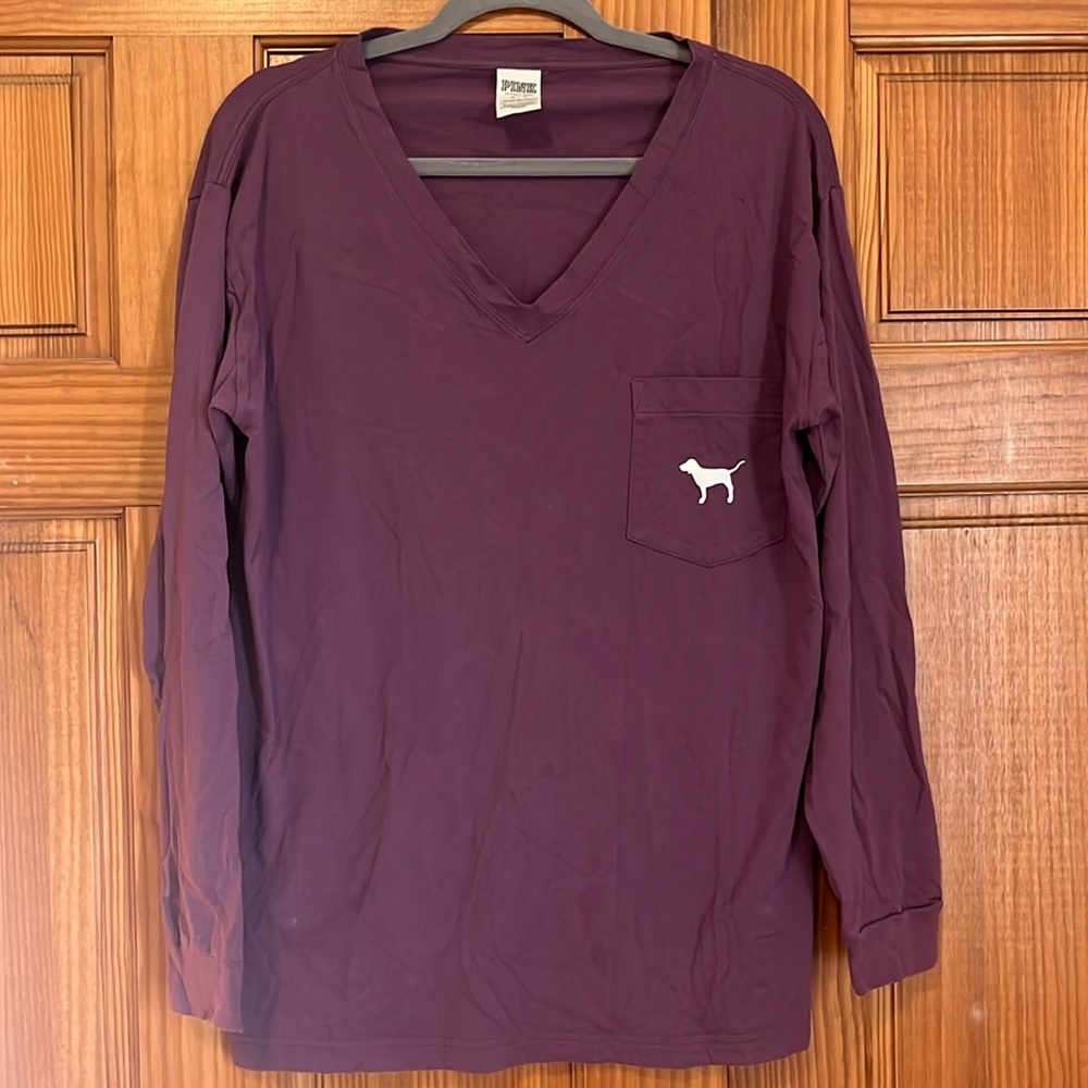 Victoria's Secret PINK Long Sleeve Dog Tee